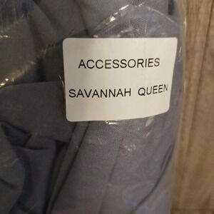 Savannah Bed Ruffle Skirt Queen Size Slate Blue 15 Inch Skirt Length